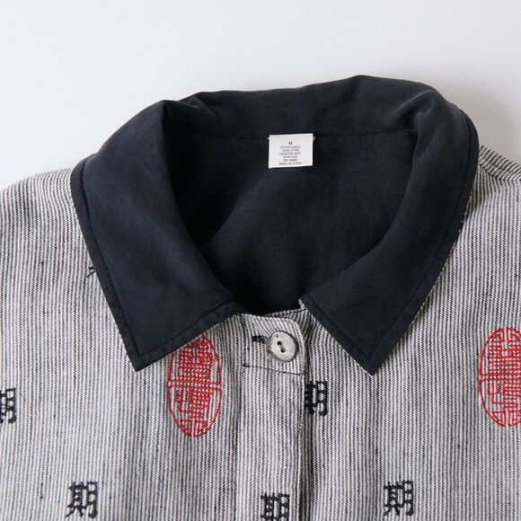 Wildroot Womens L Reversible Linen Silk Jacket & Top Set Lagenlook Embroidered - Picture 11 of 16